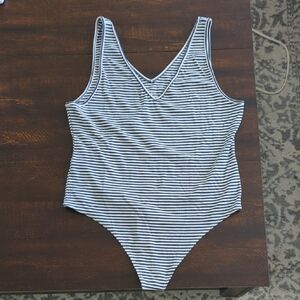 American Eagle Outfitters Black and White Bodysuit Classic Design